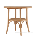 European style customized wood round table rattan table